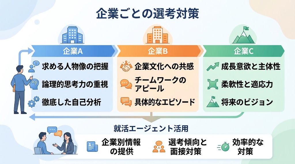 企業によって異なる選考対策