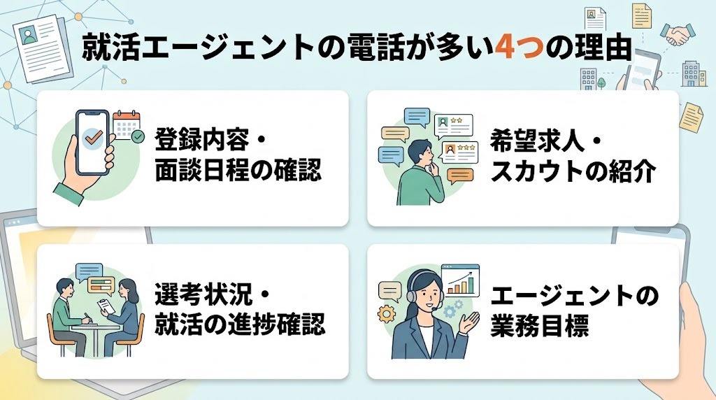 就活エージェントの電話が多い4つの理由