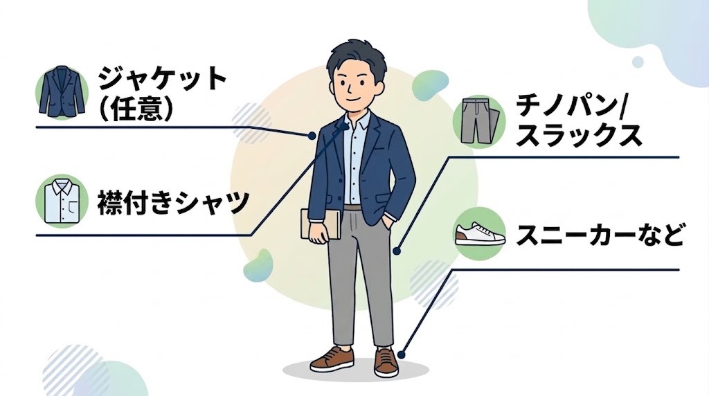 男性のオフィスカジュアル服装例