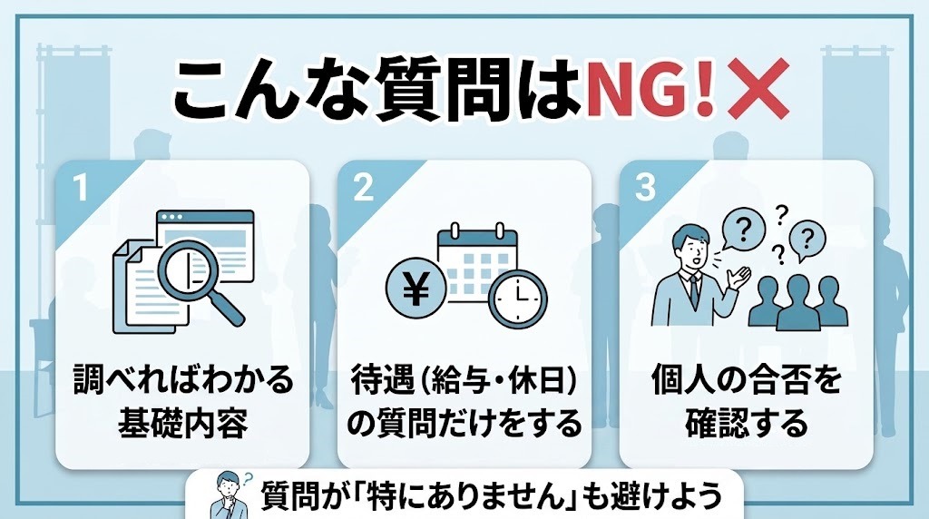 合同説明会でNGな質問