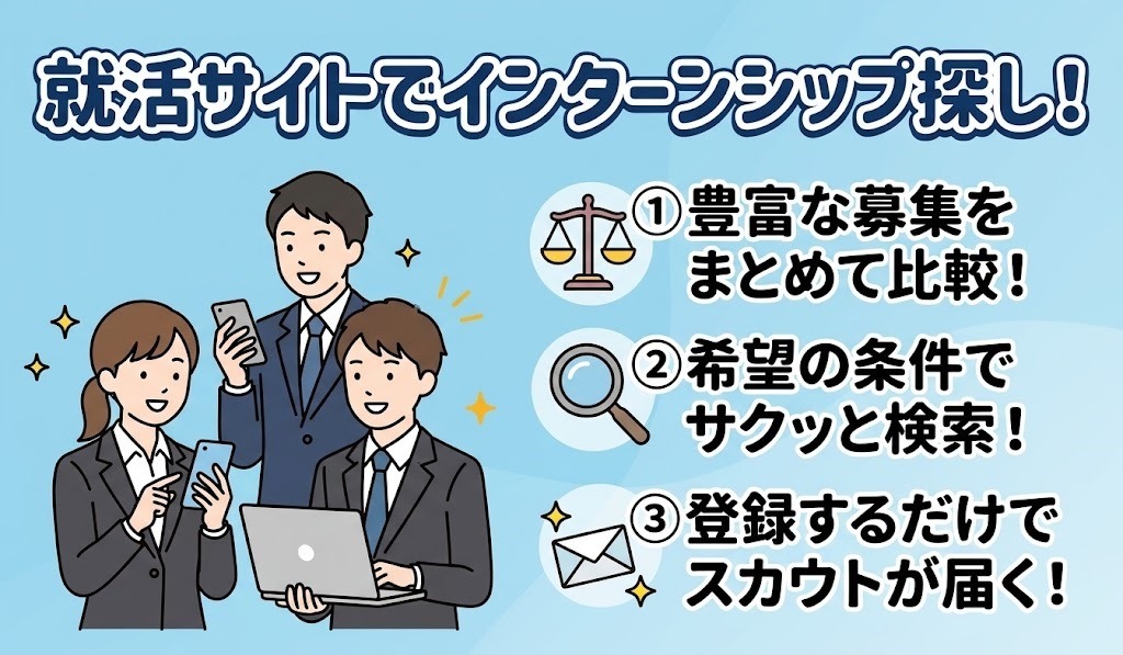 就活サイトでインターンシップ先を探すメリット