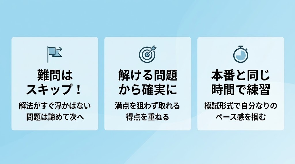 時間切れを防ぐためのポイント