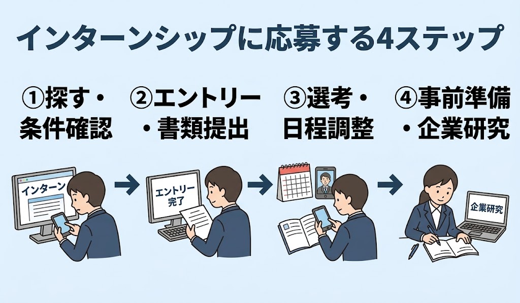 インターンシップ応募の4ステップ